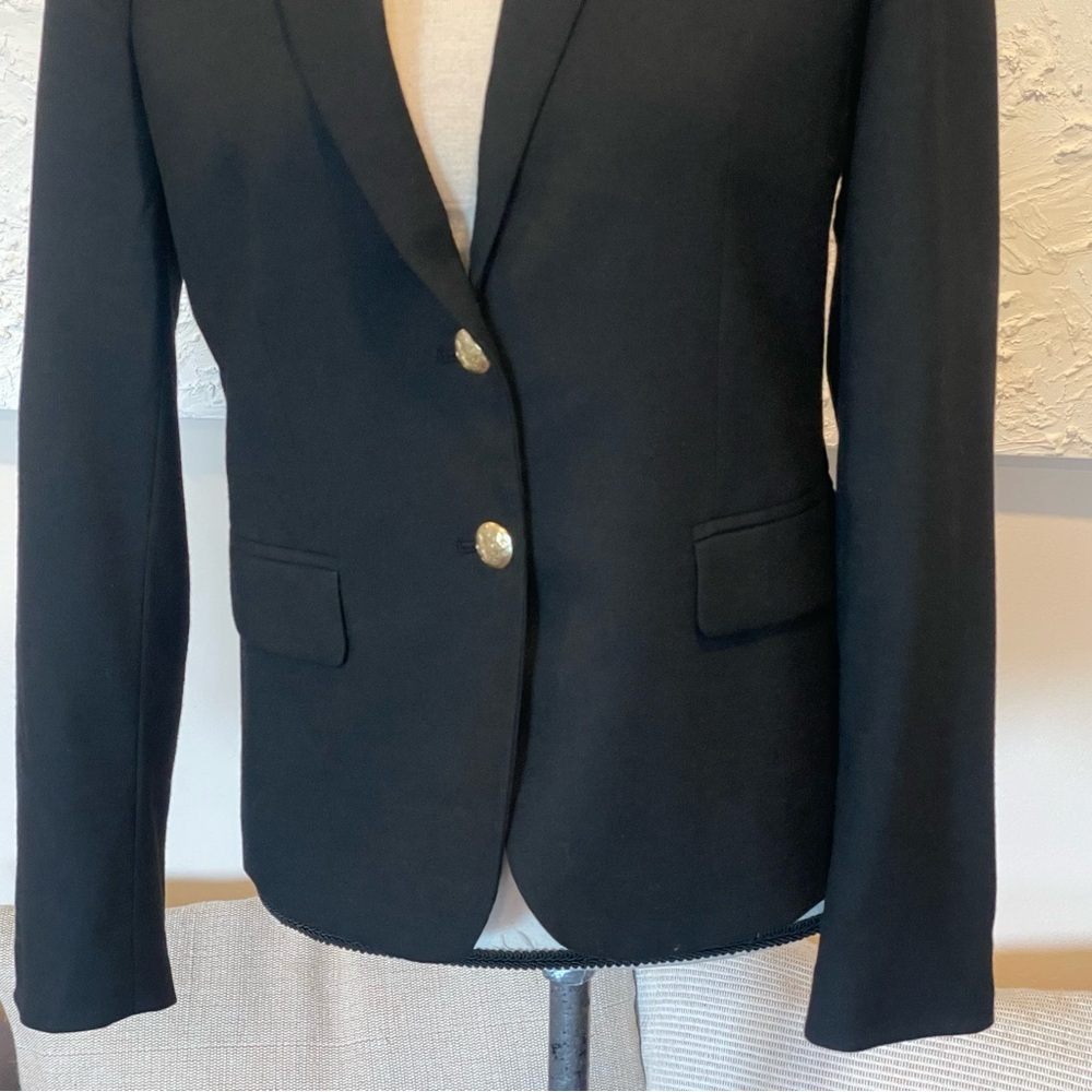 J.Crew Original Schoolboy Wool Blend Blazer Jacket Black Style #92480 Sz 4 - Picture 7 of 12